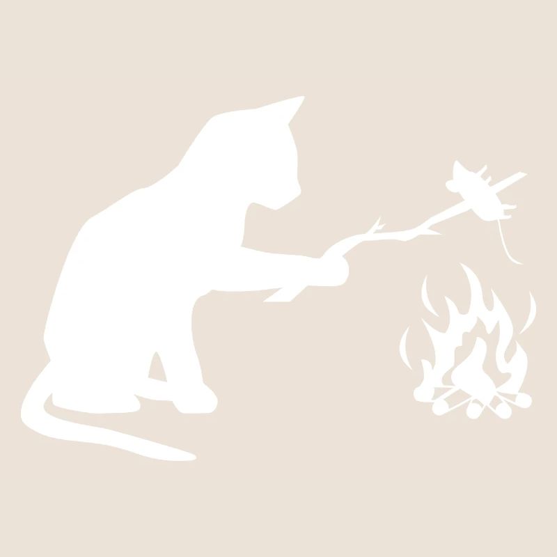 Cat at barbecue, camping, BBQ