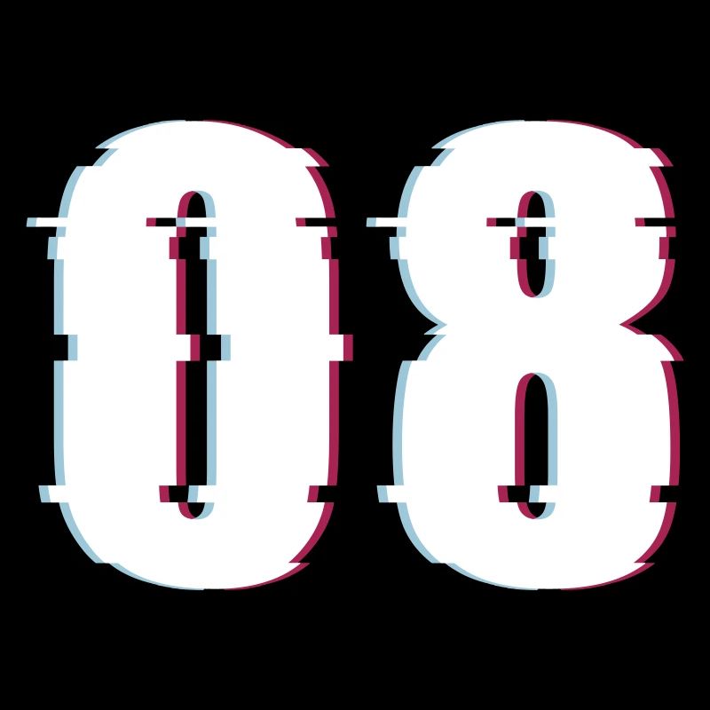 Eight 8 Number 08 Effect Distorted Number