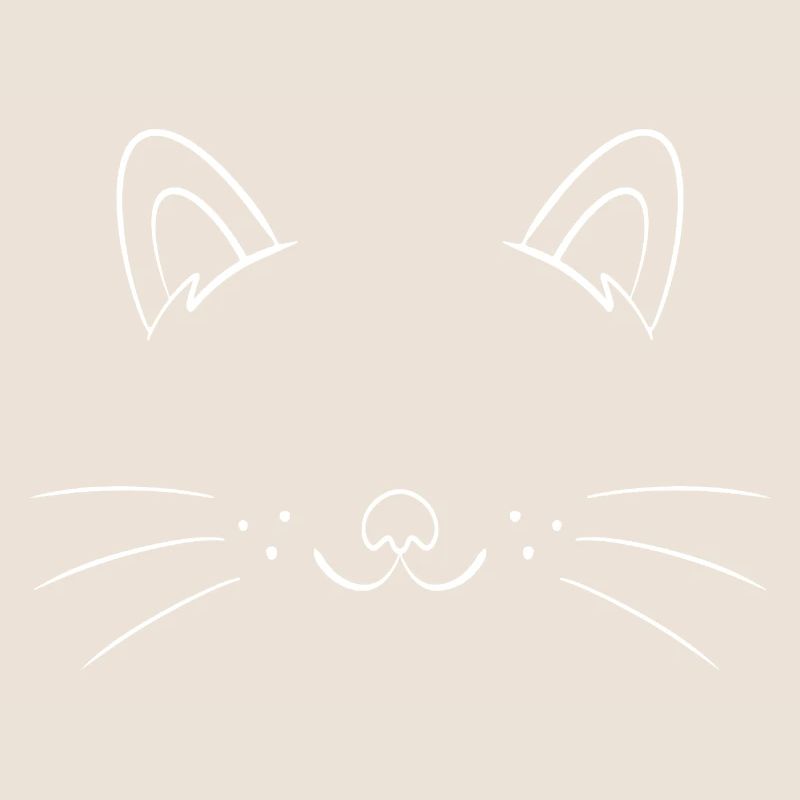 Design minimaliste de visage de chat
