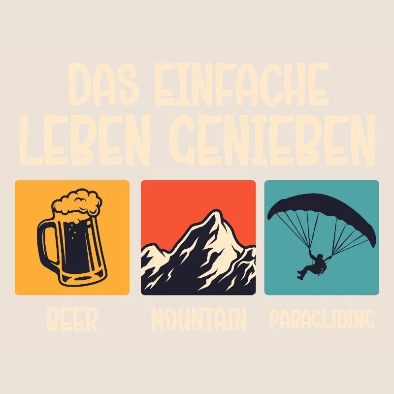 Gleitschirm DAS EINFACHE LEBEN GENIESSEN Lustig