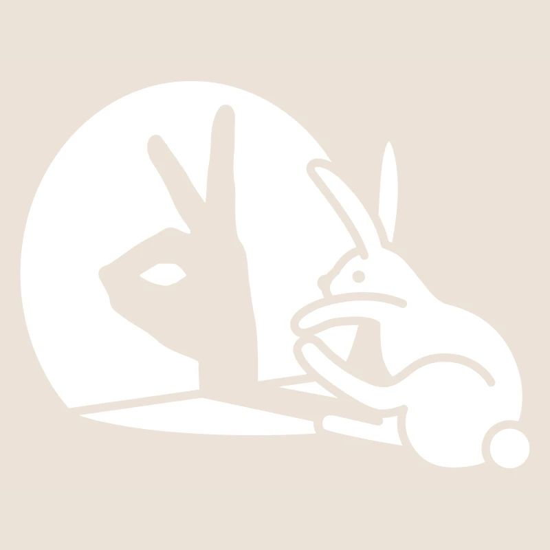 Funny Rabbit shadow hand puppet hare pop art