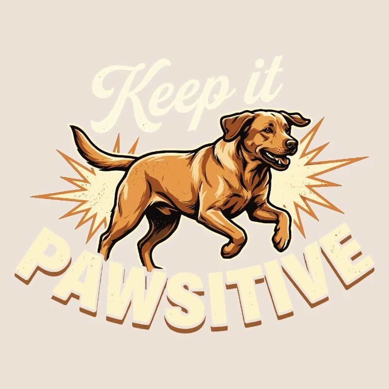 Restez Pawsitive Foxred Labrador Rétro
