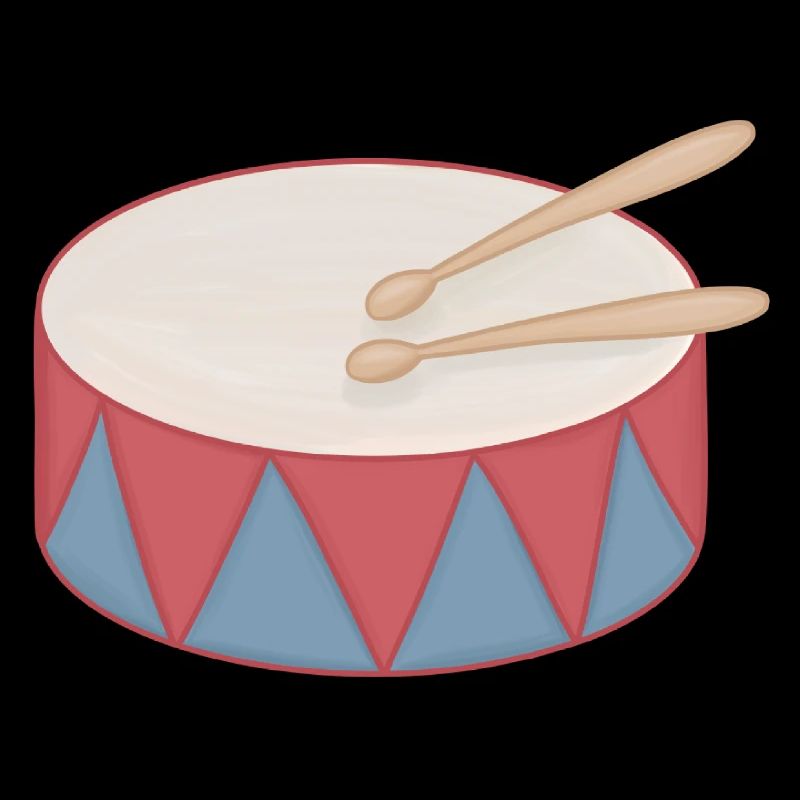 Cartoon Drum with Triangle Decor