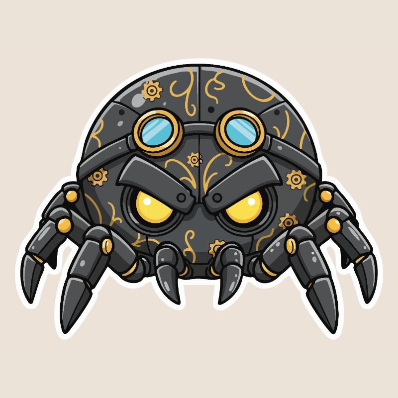 Tarantula Sentinel Steampunk Mechanical Black