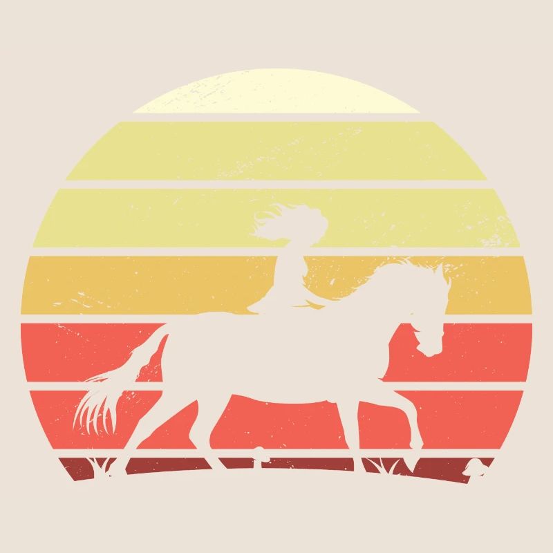 Cavalier du coucher de soleil à cheval
