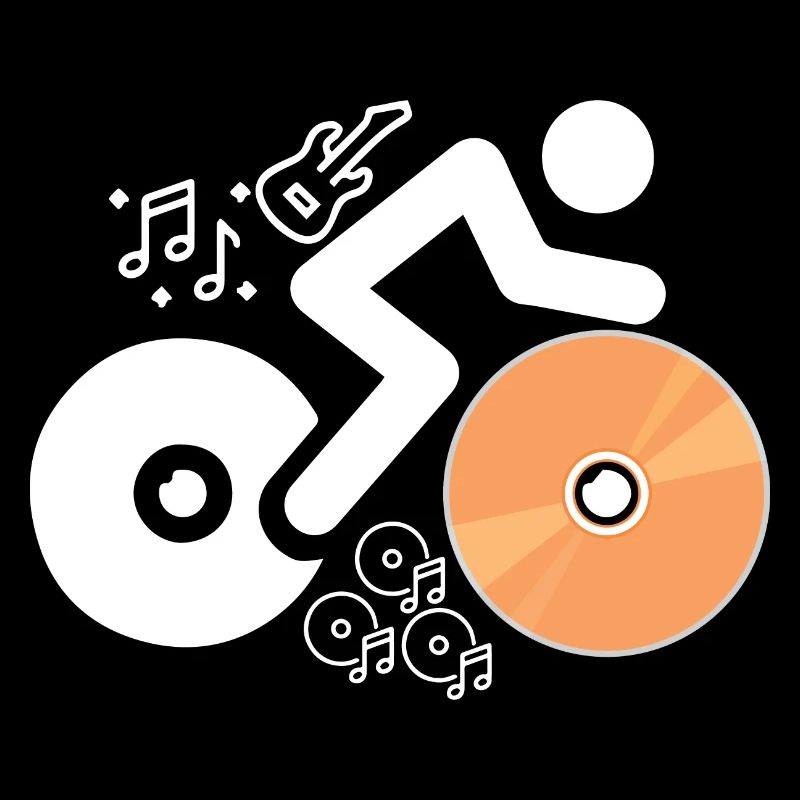 DJ Figure avec disques et notes musicales