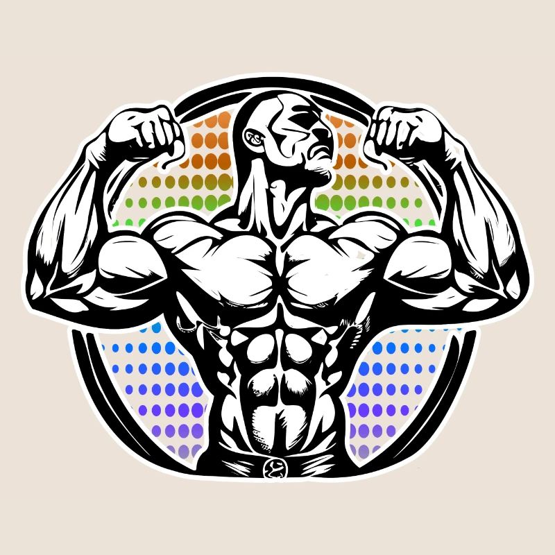 Figurine de puissance dans Rainbow Halos Bodybuilder