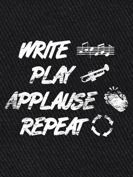 writing, playing, applause, repeating