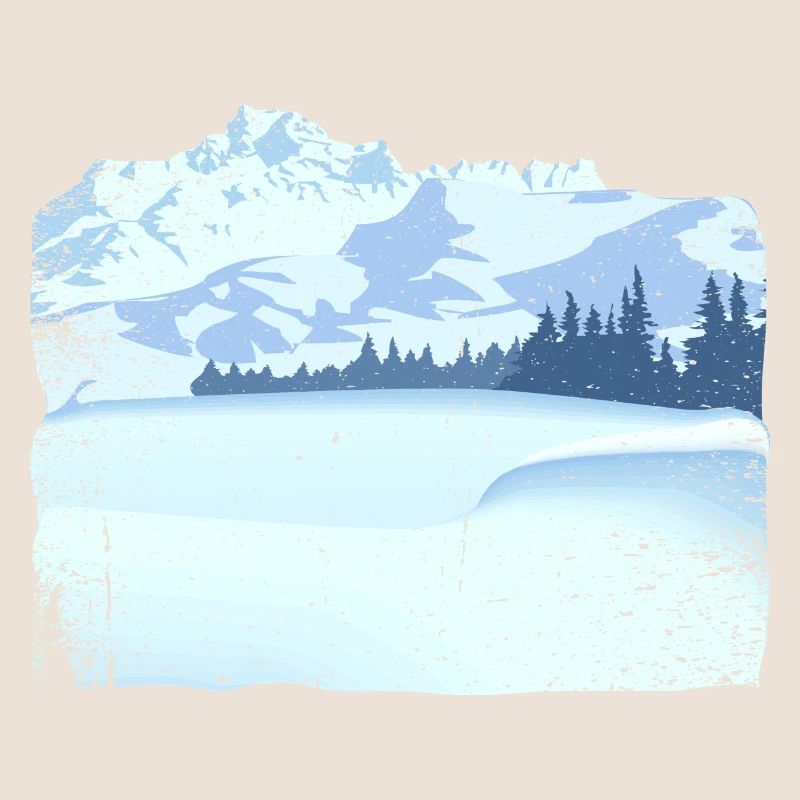 Mountain in snow with dirty effect