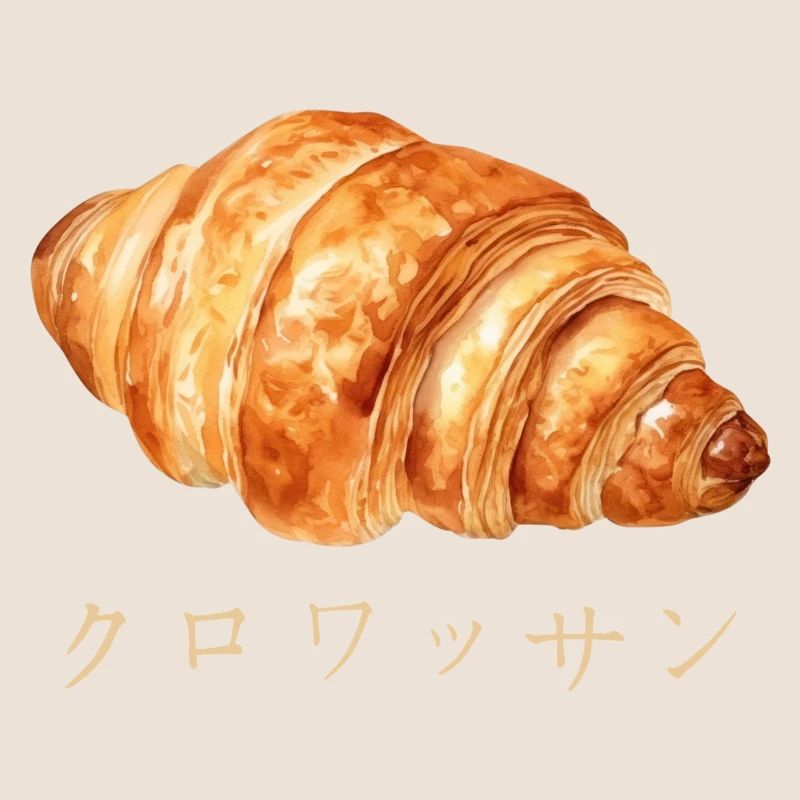 Conception de texte japonais croissant mignon