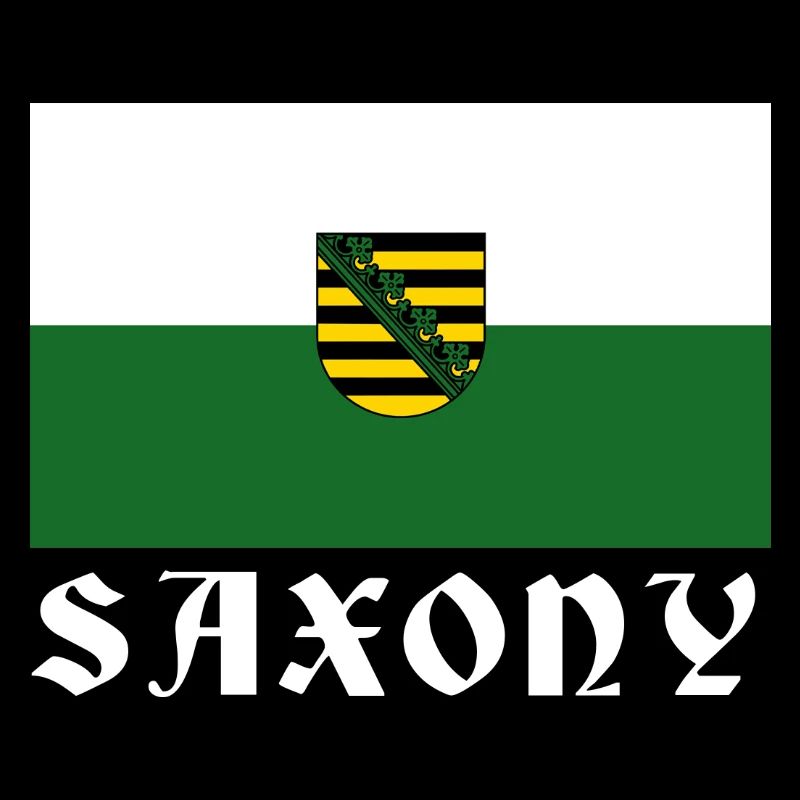 Drapeau de la Saxe avec armoiries