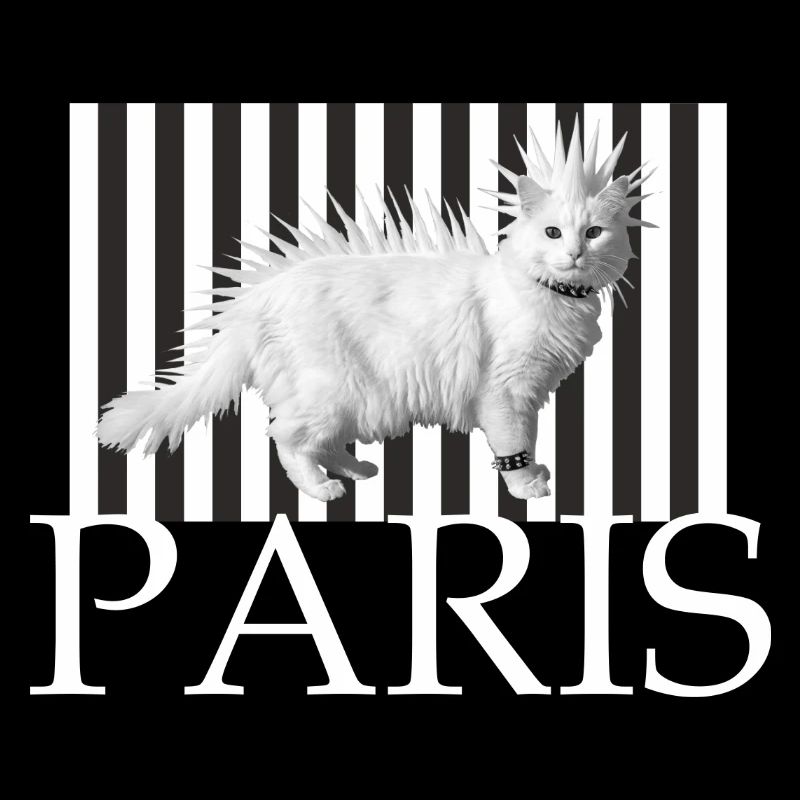 Paris Mohawk Punk Cat en rayures