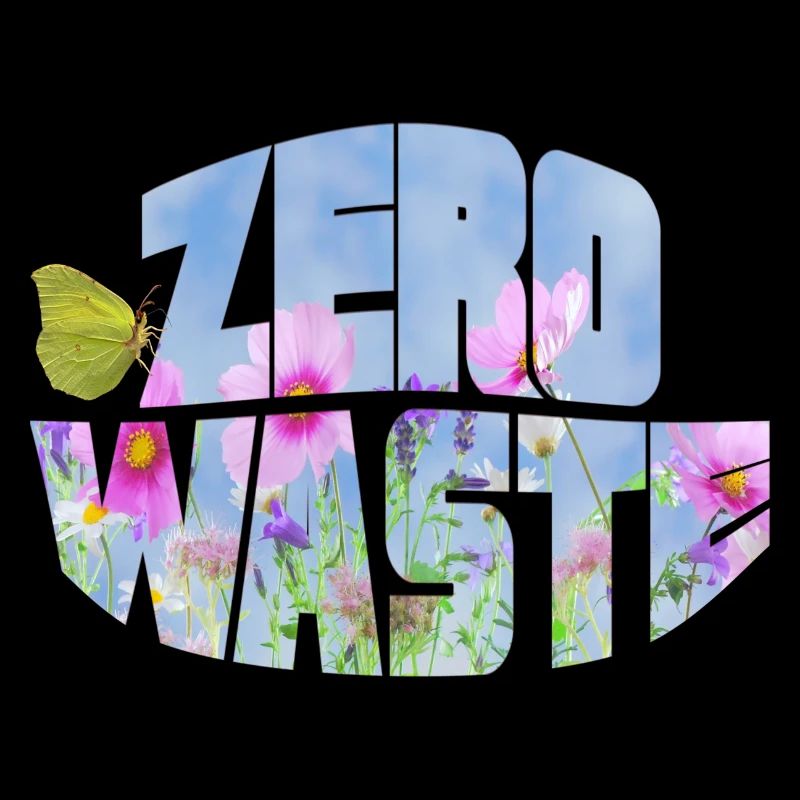 zero waste blumenwiese mit schmetterling