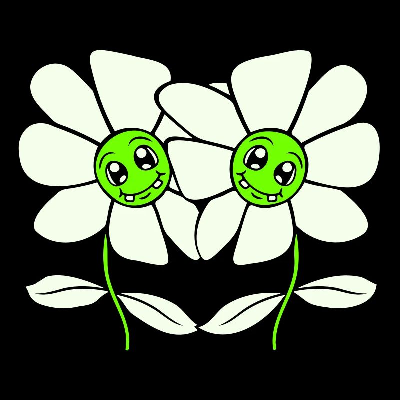 Zwei Hübsche Schöne Blümchen Blumen Blüten Freunde