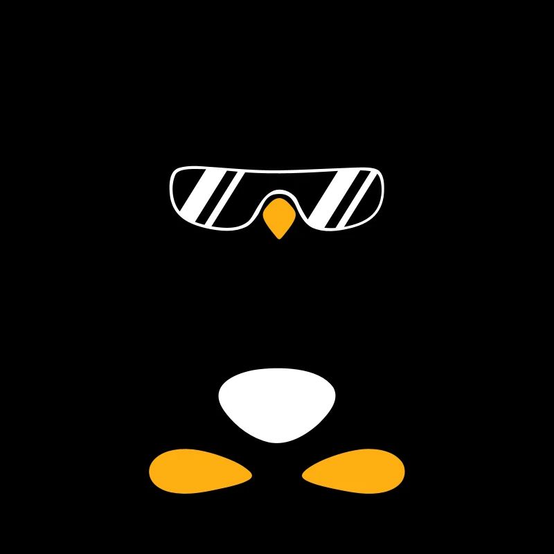 Penguin Bodybuilder Sunglasses Headphones Muscles