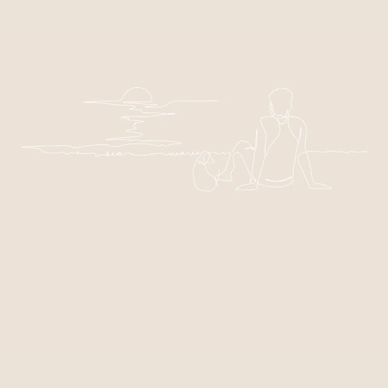 Sunset Beach Line Art Sunset Beach