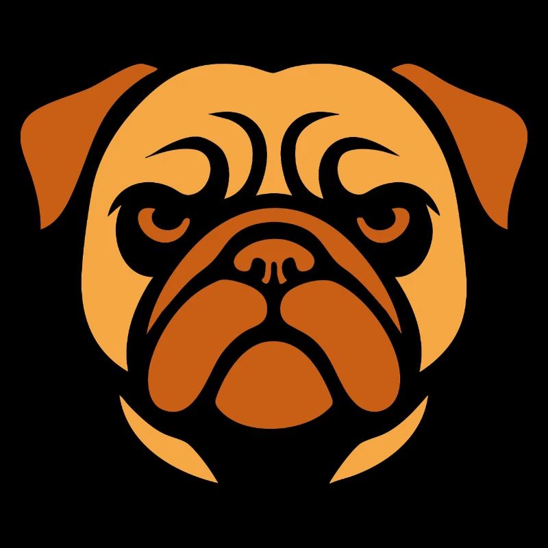 Pug , Dog head