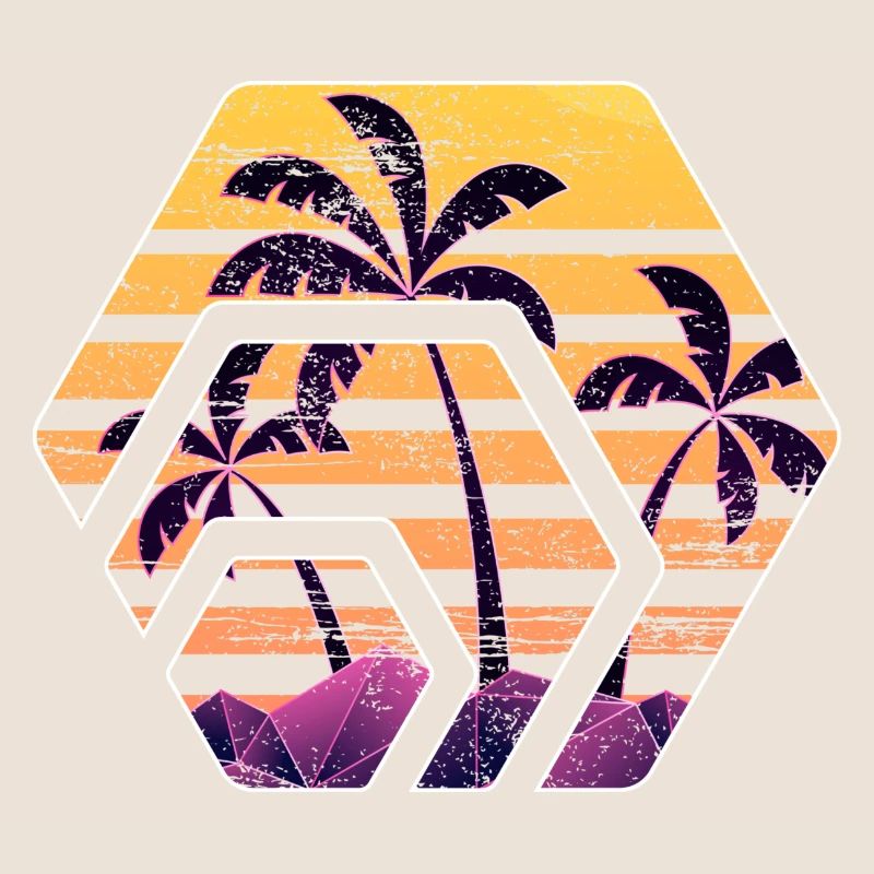 Hex token sunset, hex palm beach sunset