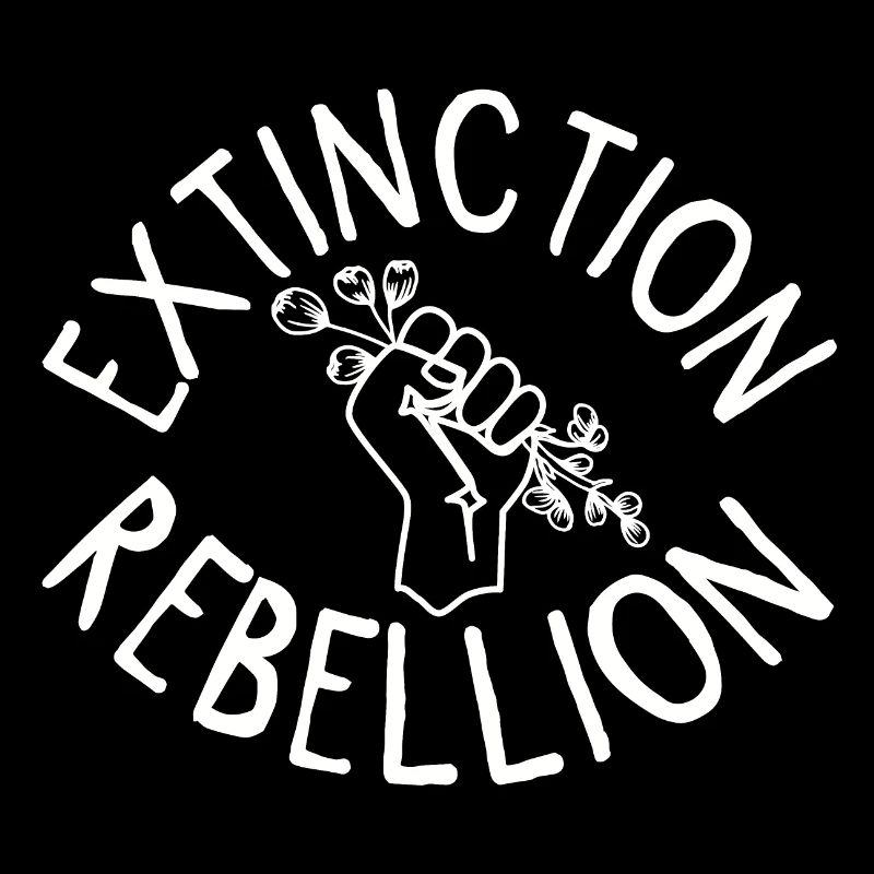 Extinction Rebellion Faust mit Knospe
