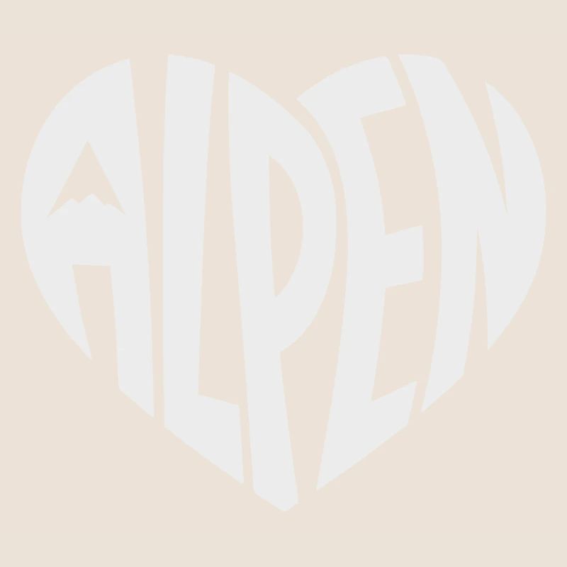 Alpen Herzdesign - Designfarbe variabel