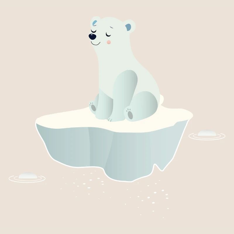 Träumender Eisbär auf einer Eisscholle