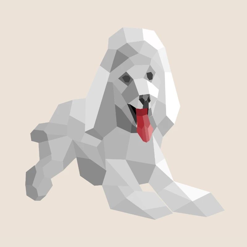 Caniche low poly élégant
