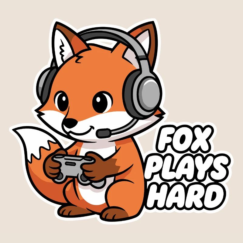 Fuchs mit Headset Spielheld