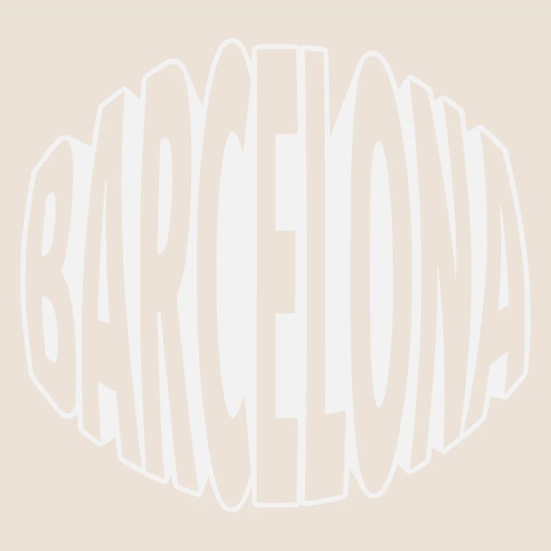 Lettrage ovale de Barcelone