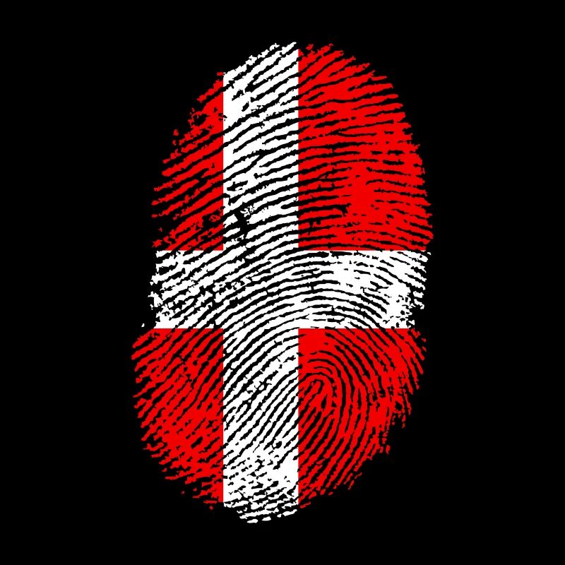 Danemark T-shirt · Drapeau · ADN · Empreintes digitales