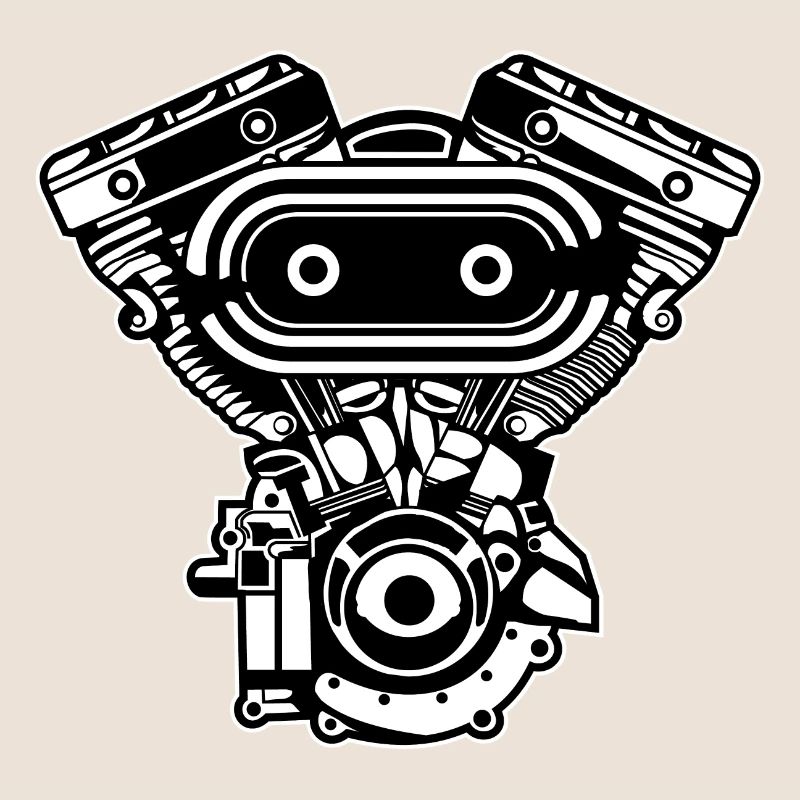 Motorrad Motor / Engine 02_schwarz