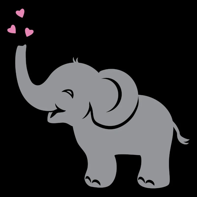 Funny bébé éléphant avec des coeurs