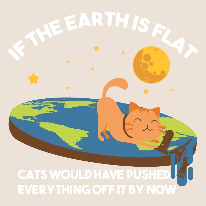 Flat Earth Cat Satire