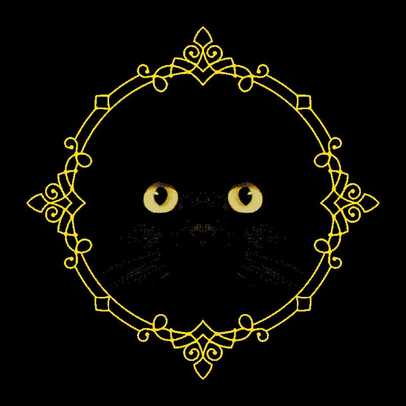 Schwarze Katze Abzeichen - Pixel Art
