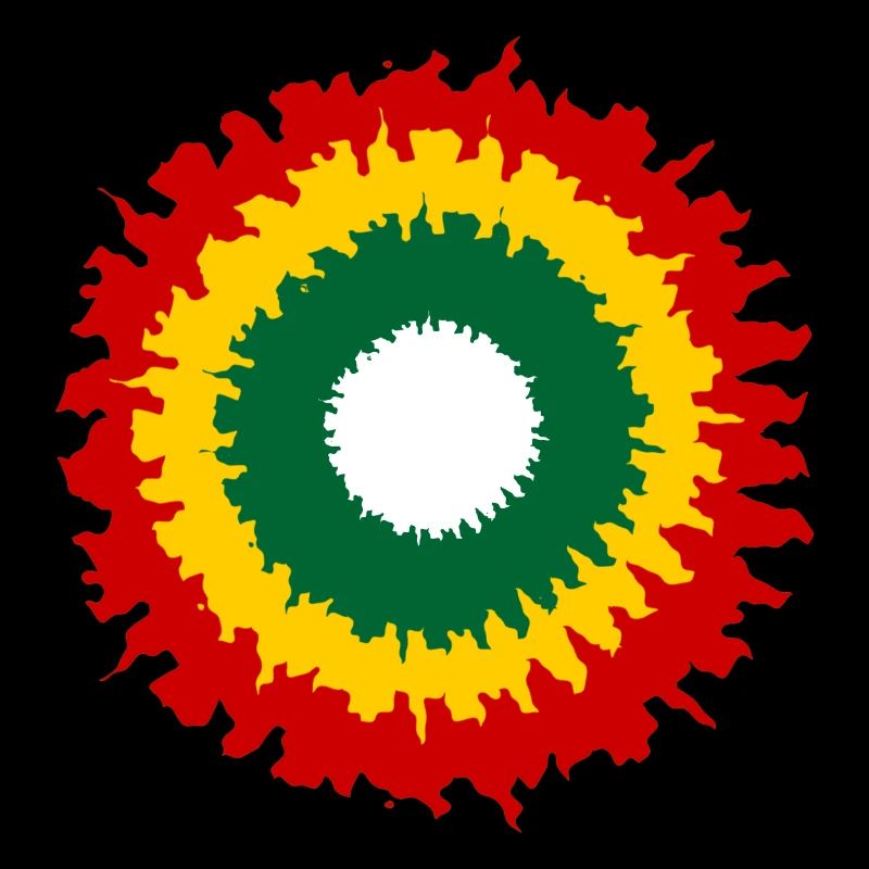 Vibrant rasta pattern with fire effect