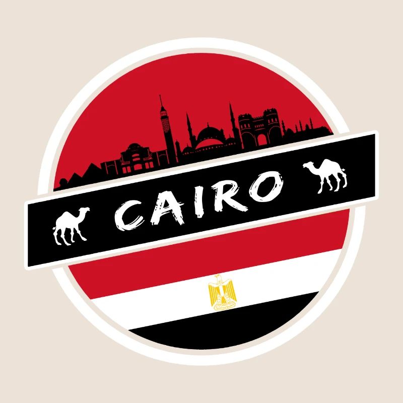 Conception du Caire en Egypte avec drapeau