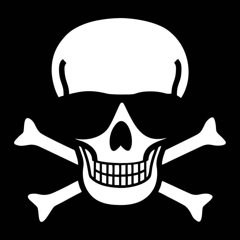 Totenkopf und Sonnenbrille 2farbig