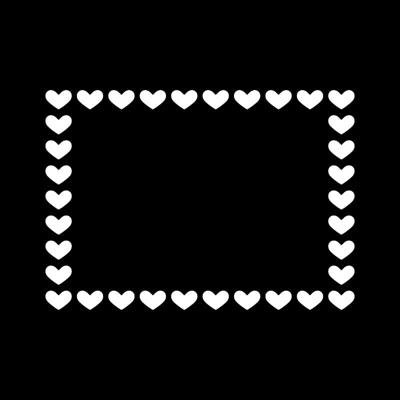 Rectangle frame heart customizable white