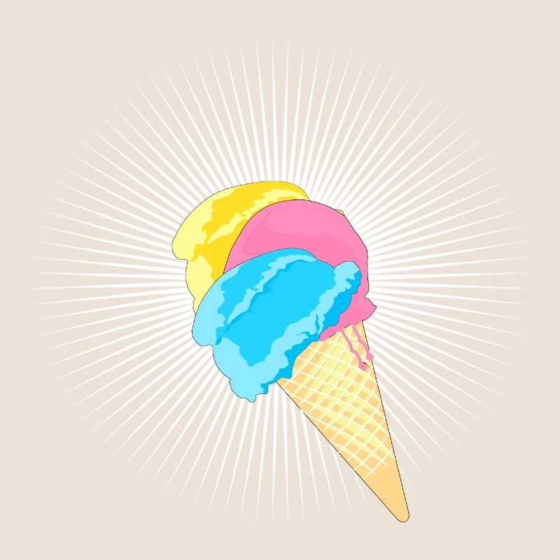 Eis Eistüte Eiskrem Softeis Waffel Strahlen