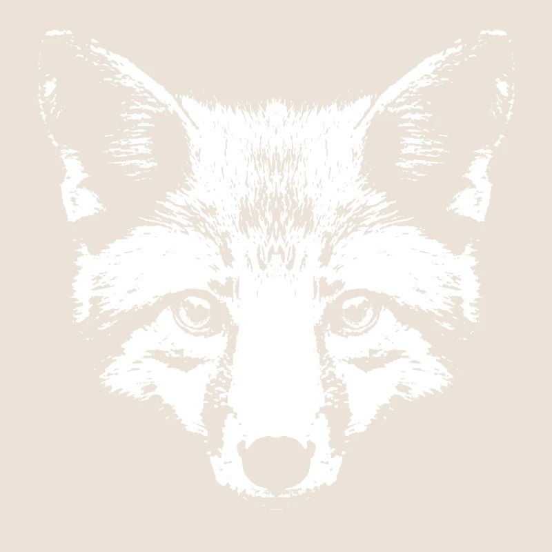 Fox in White / Head / Portrait