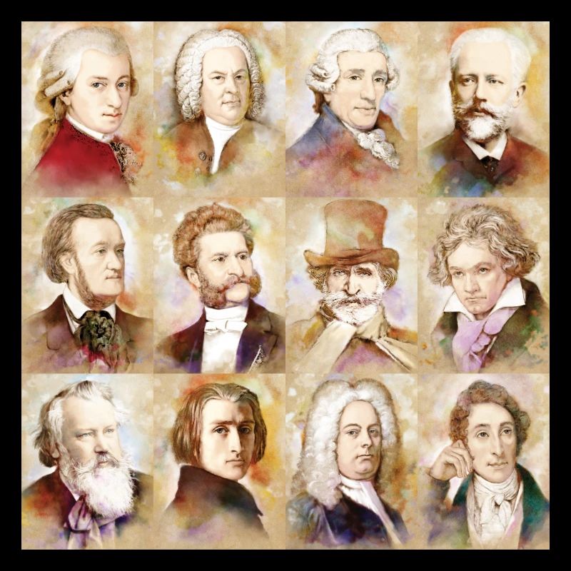 12 composers: Mozart, Bach, Beethoven and more