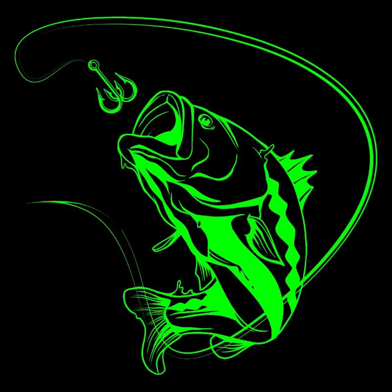 Poisson de pêche lumineux dans le style néon