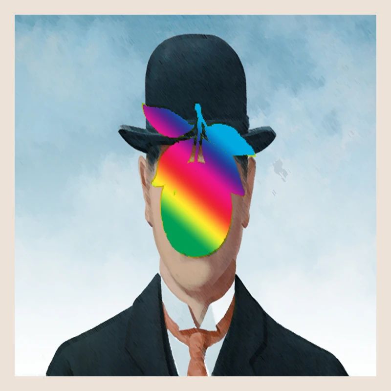 Regenbogen Apfel-Mann