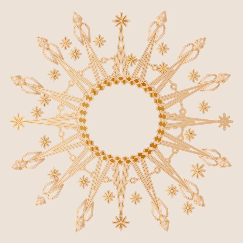 radiant golden star as frame