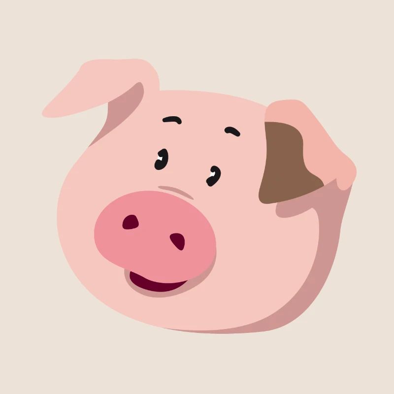Piggy Head – Illustration d’animal mignon