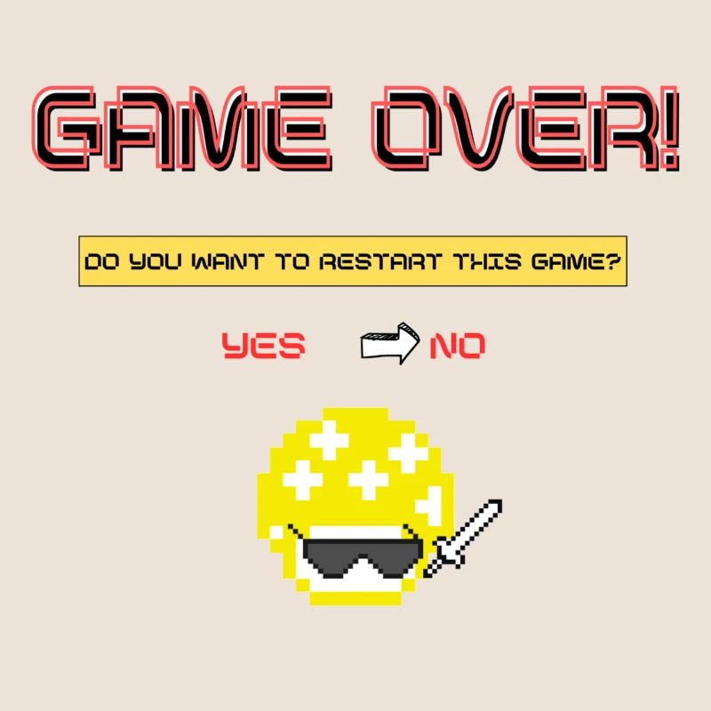 Pixel Art 8 bits Retro Game Over