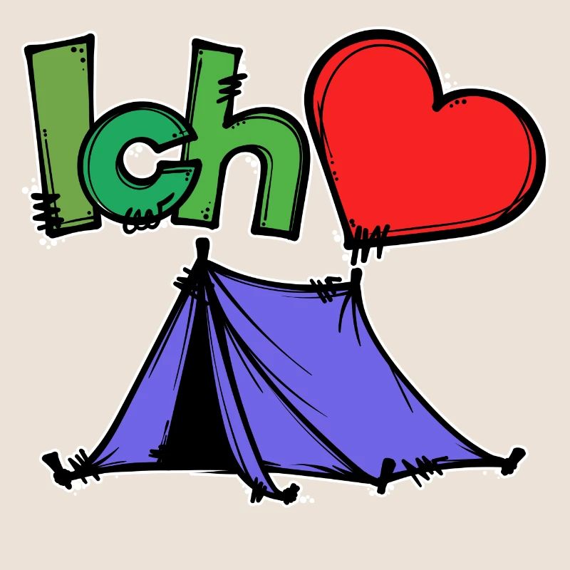 Herz Wanderer Statement Chillen Zelten Camping