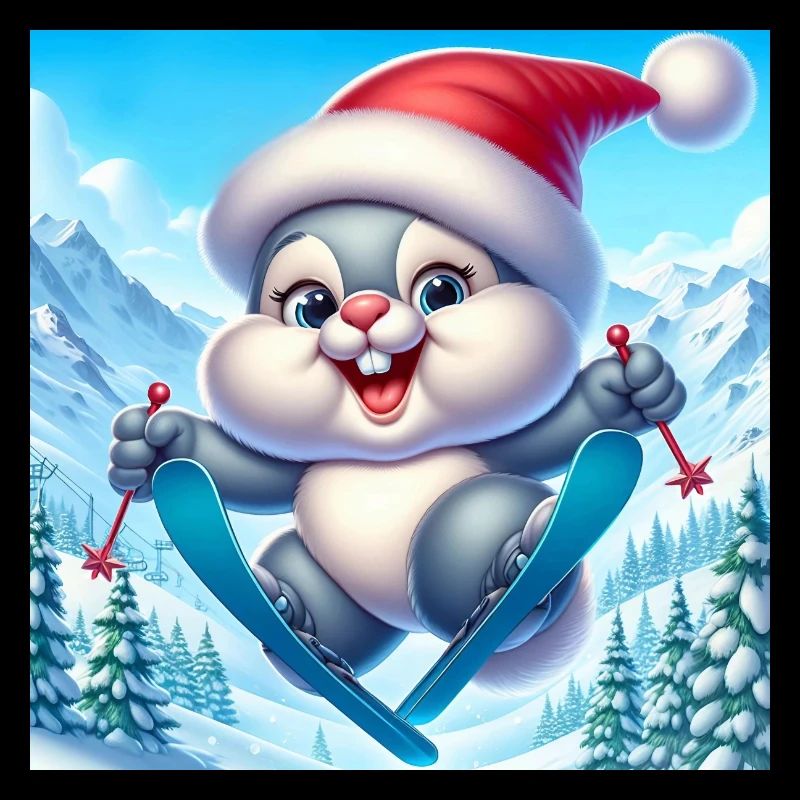 Hasenspringen Ski Weihnachten