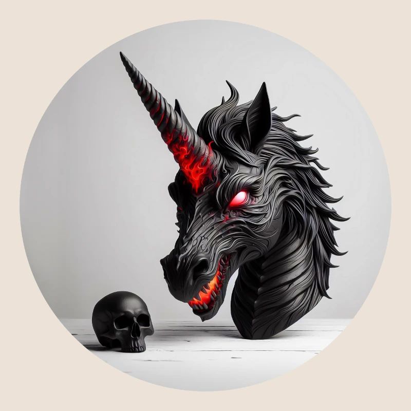 Dämonisches Einhornkopf-Design