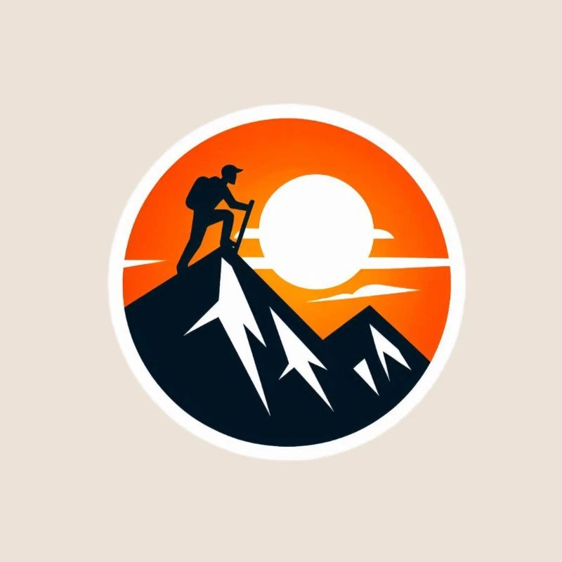 Grimper au sommet au coucher du soleil