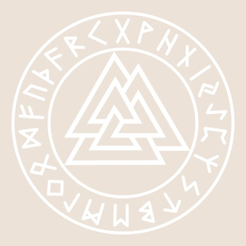 Cercle de runes blanches Valknut